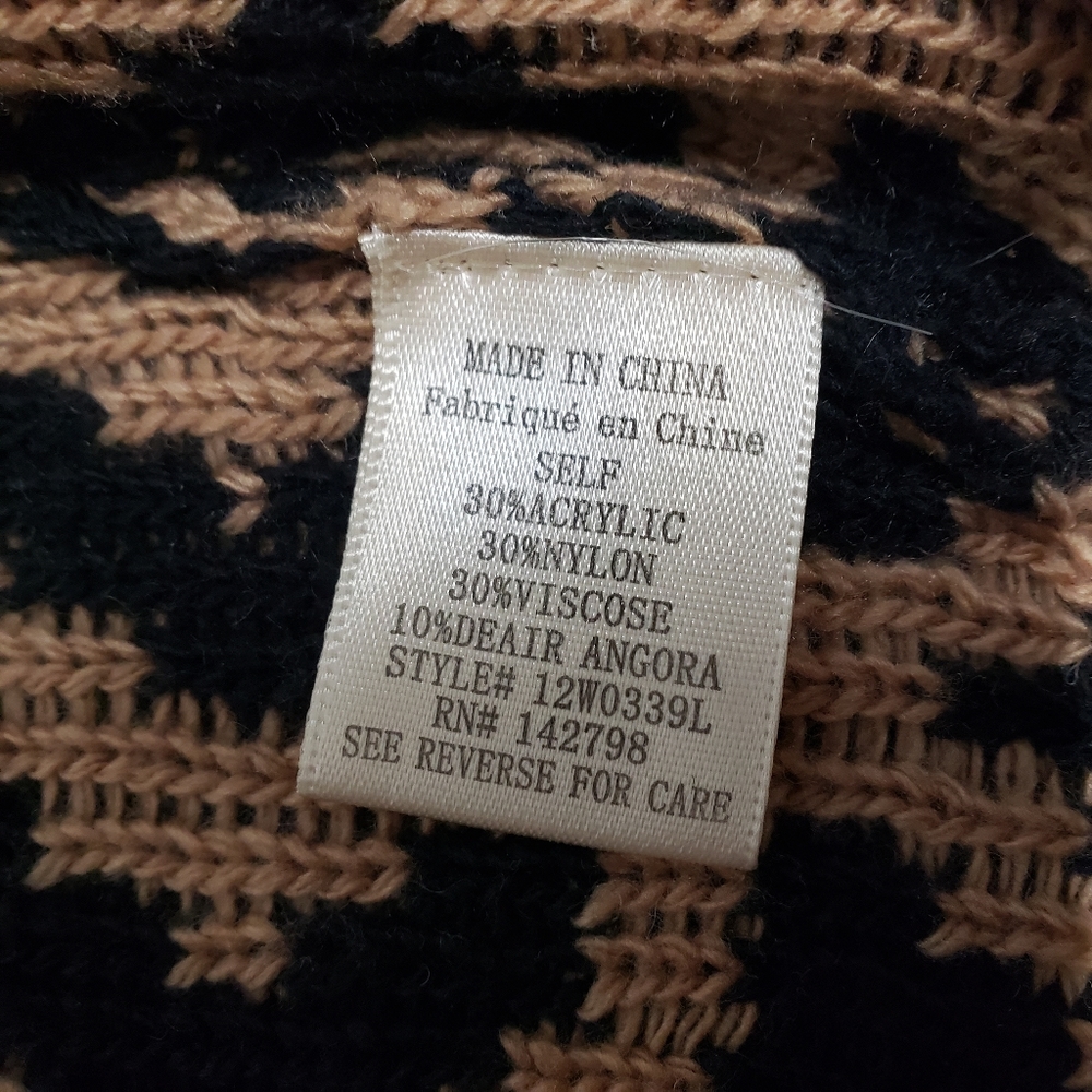 LoveRiche Tribal Aztec Print Fringe Cardigan Sweater Poncho Boho Festival Y2K - Picture 11 of 12